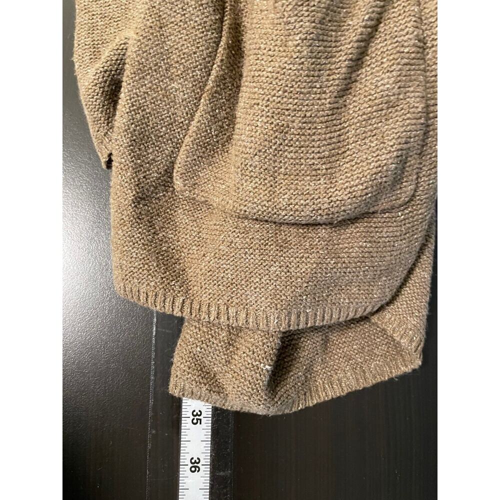 J. Jill Womens Cardigan Large Brown Silk Blend Knit Open Front Pockets Relaxed - Picture 8 of 9